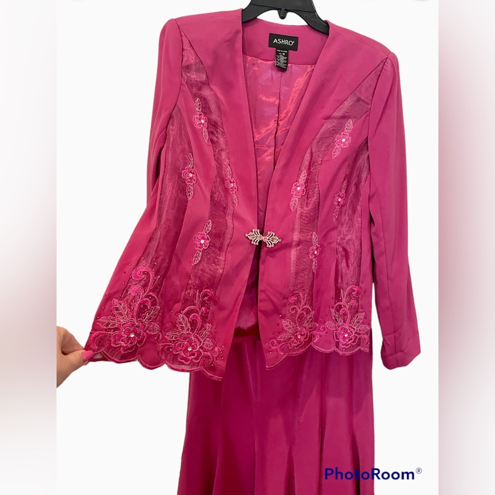 Ashro Pink 2 Piece Dress Suit Womens Size 10